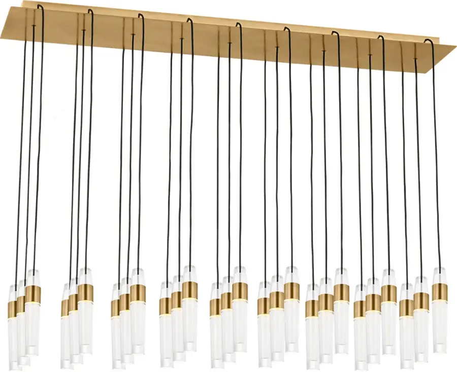 Lassell 27-Light Chandelier in Natural Brass
