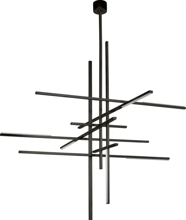 The Cityscape Grande Chandelier makes a bold architectural statement with its substantial scale and dark bronze finish. Featuring warm 2700K LED lighting with exceptional 90 CRI color rendering, this fixture delivers both visual impact and superior illumination quality for grand residential and commercial spaces.