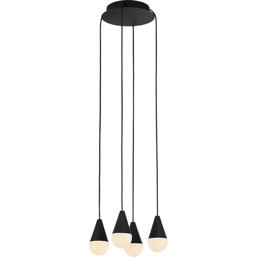 Cupola Alabaster 4-Light Chandelier in Nightshade Black - Image 3