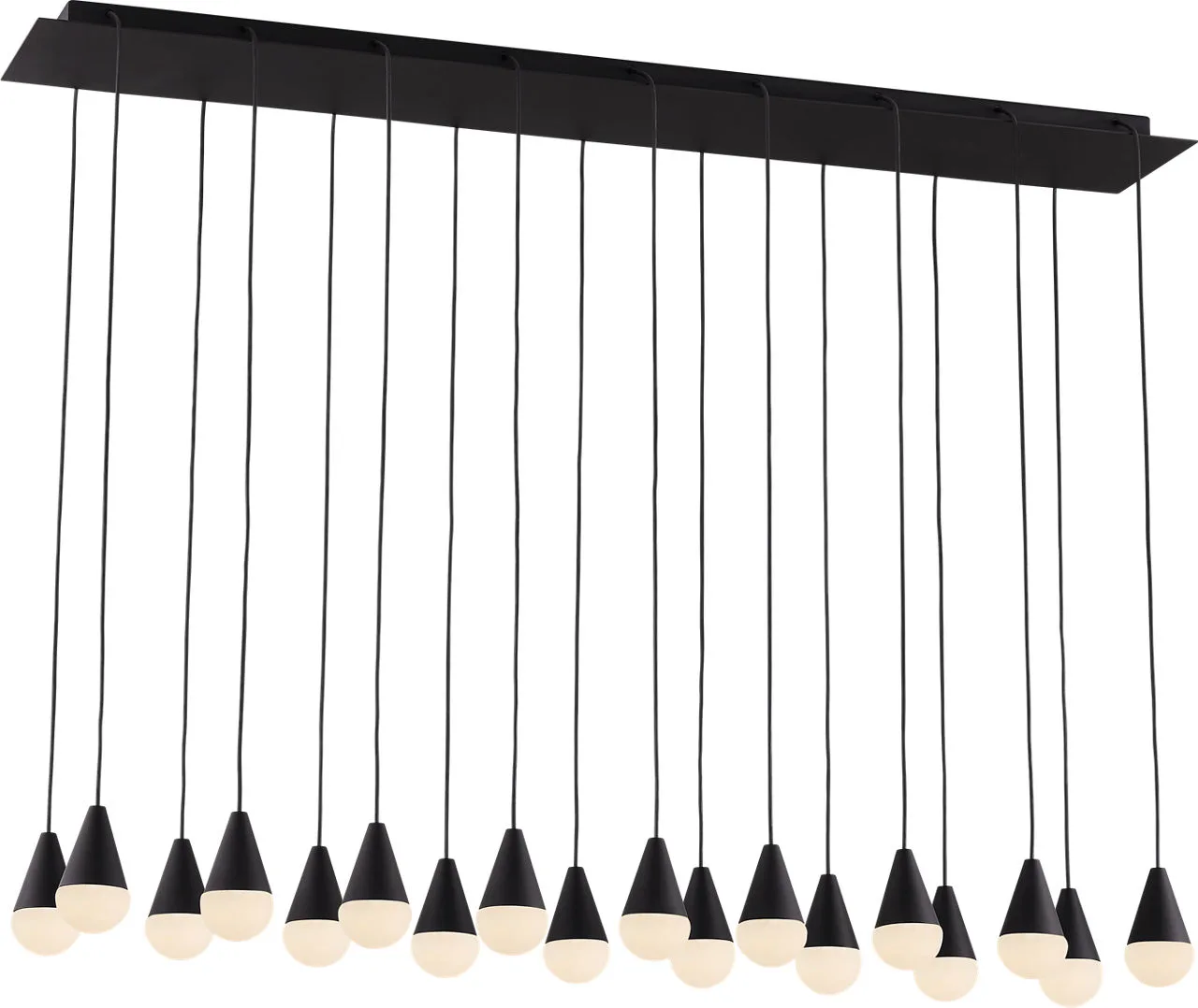 Cupola Alabaster 18-Light Chandelier in Nightshade Black