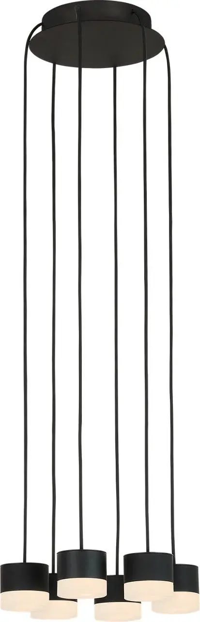 Gable Alabaster 6-Light Chandelier in Nightshade Black