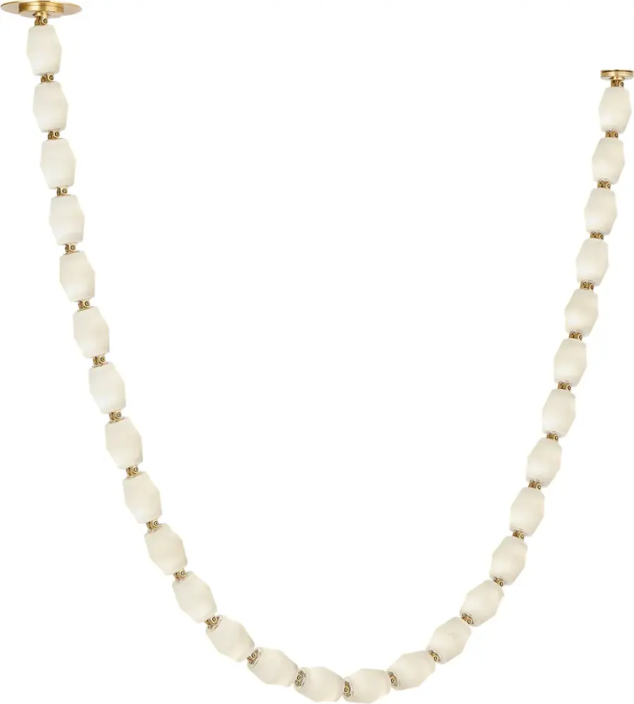 Collier Alabaster 84" Chandelier in Hand-Rubbed Antique Brass - Image 1