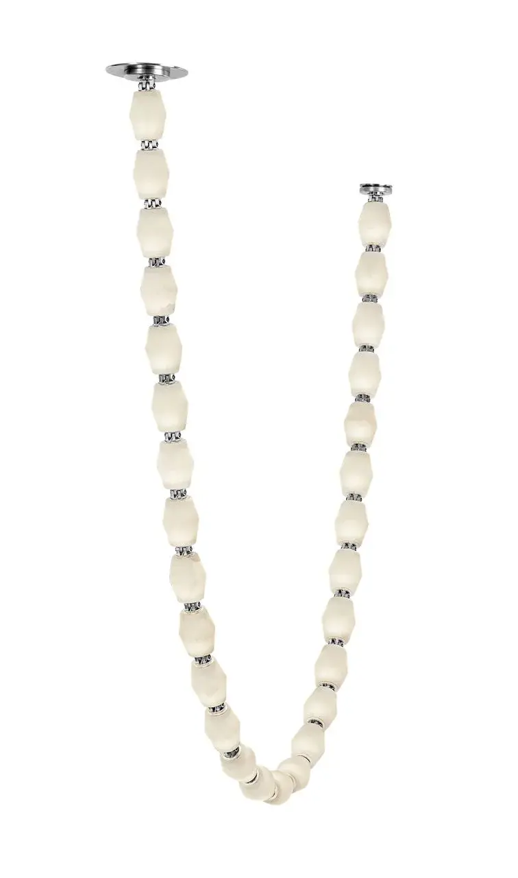 Collier Alabaster 84" Chandelier in Polished Nickel - Image 2