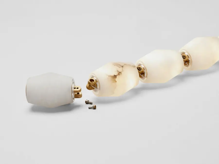 Collier Alabaster 132" Chandelier in Hand-Rubbed Antique Brass - Image 6