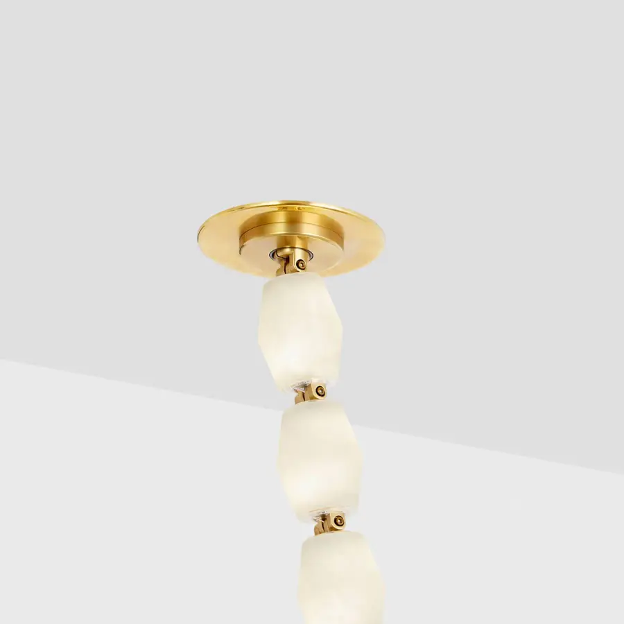 Collier Alabaster 240 Chandelier in Hand-Rubbed Antique Brass - Image 11