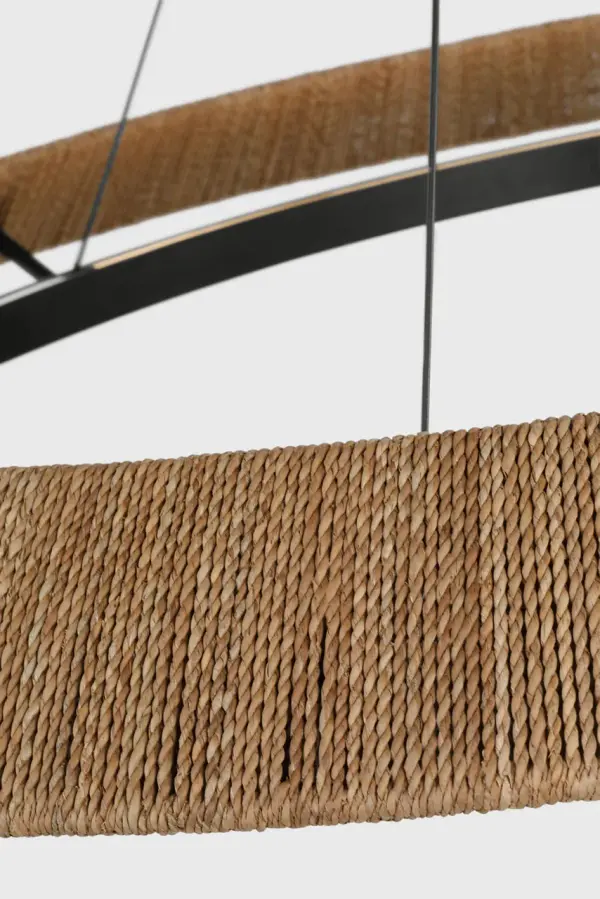 The Noa X-Large Chandelier makes a dramatic impact with its substantial scale and natural bronze finish. Featuring integrated 2700K LED with 90 CRI for exceptional color rendering, this fixture delivers both visual drama and superior lighting quality. - alternate view