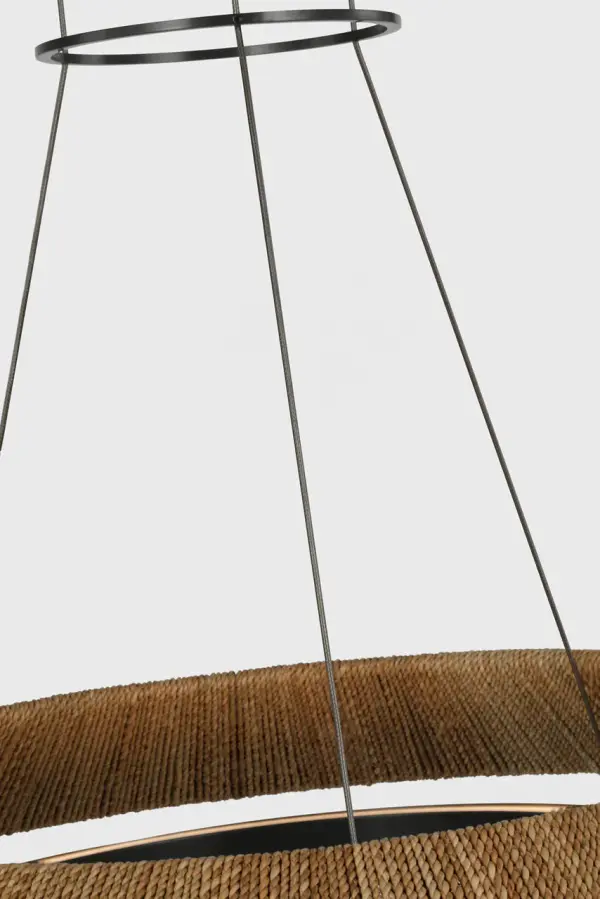 The Noa Small Chandelier combines organic modern design with refined craftsmanship in a natural bronze finish. Its compact scale makes it perfect for intimate dining spaces, breakfast nooks, or bedrooms where elegance is desired without overwhelming the room. The 2700K warm LED provides inviting illumination with excellent 90 CRI color rendering. - alternate view