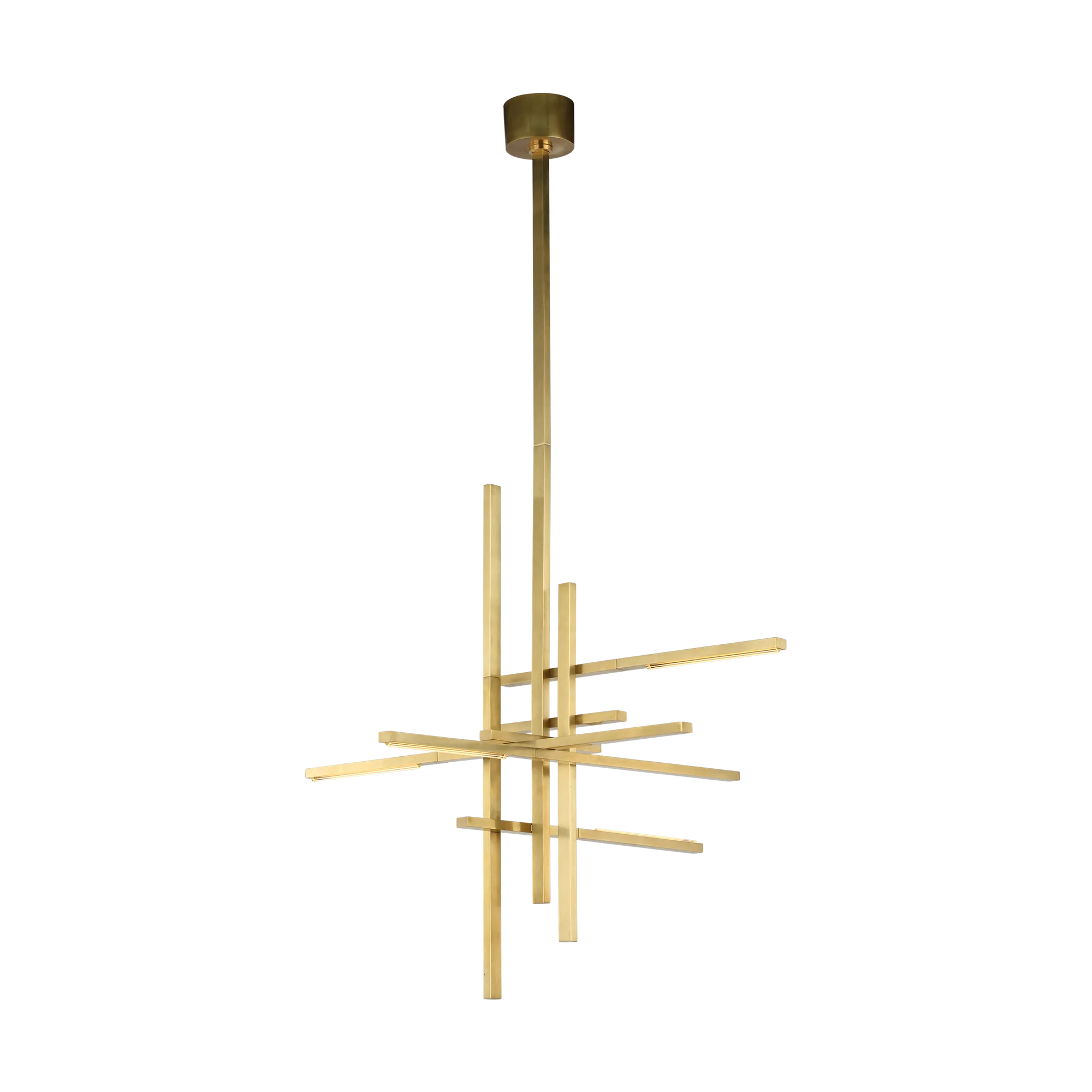 Cityscape Large Chandelier in Hand-Rubbed Antique Brass