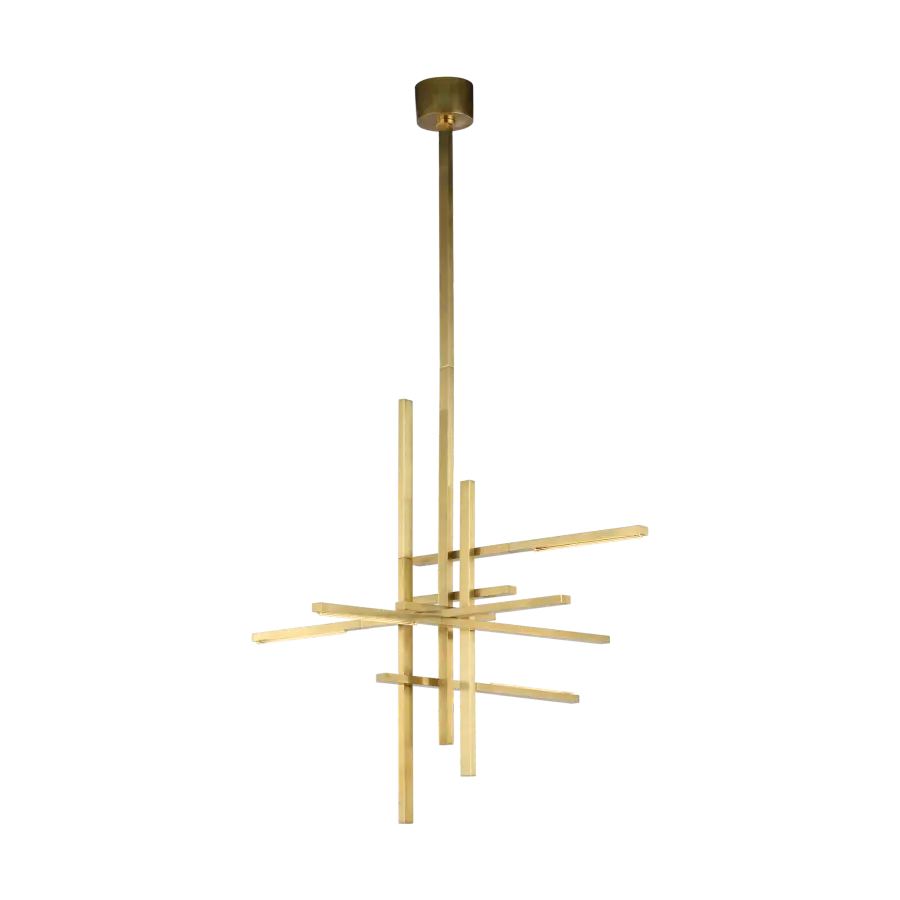 Cityscape Large Chandelier in Hand-Rubbed Antique Brass - Image 1