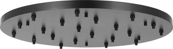 This oversized 46.5" round canopy provides a sophisticated foundation for dramatic multi-light installations. The Nightshade Black finish delivers modern elegance while accommodating multiple pendant drops.