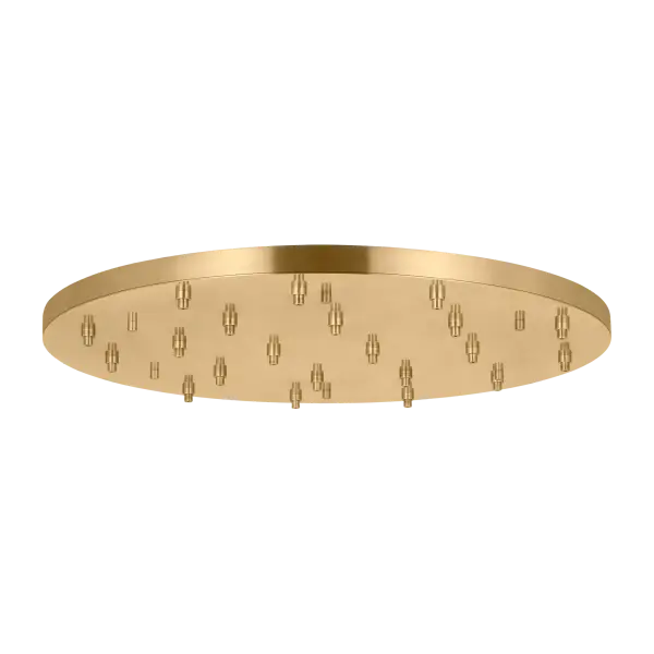 This 46.5" round multiport canopy enables sophisticated multi-pendant installations with luxurious hand-rubbed antique brass finish. Perfect for creating dramatic lighting statements in grand spaces.