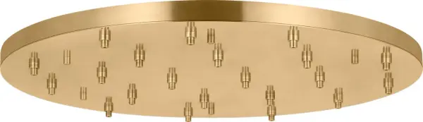 This 46.5" round multiport canopy enables sophisticated multi-pendant installations with luxurious hand-rubbed antique brass finish. Perfect for creating dramatic lighting statements in grand spaces. - alternate view