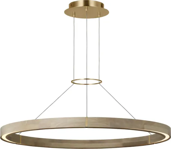 Ashok 37" Chandelier in Hand-Rubbed Antique Brass - Image 1