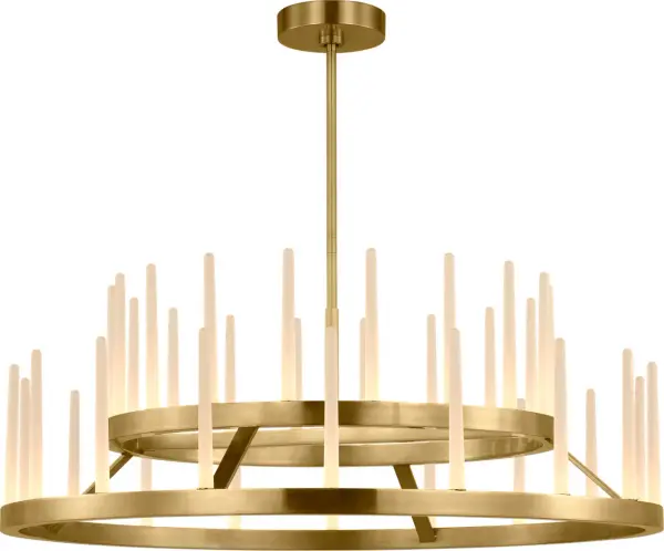 Sagrada 36" Two-Tier Chandelier in Hand-Rubbed Antique Brass - Image 1