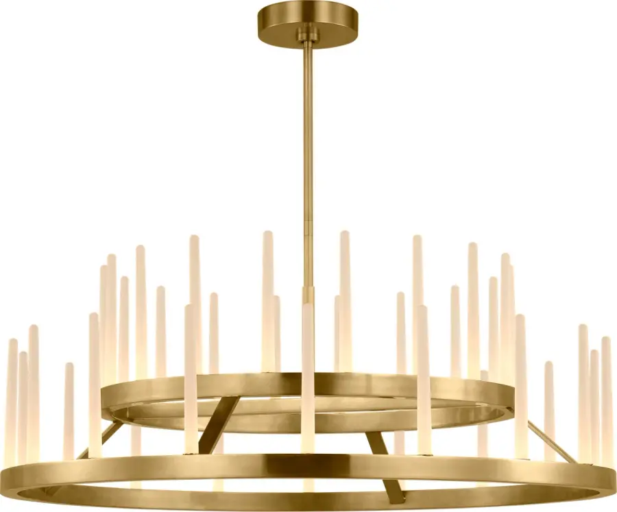 Sagrada 36" Two-Tier Chandelier in Hand-Rubbed Antique Brass - Image 1