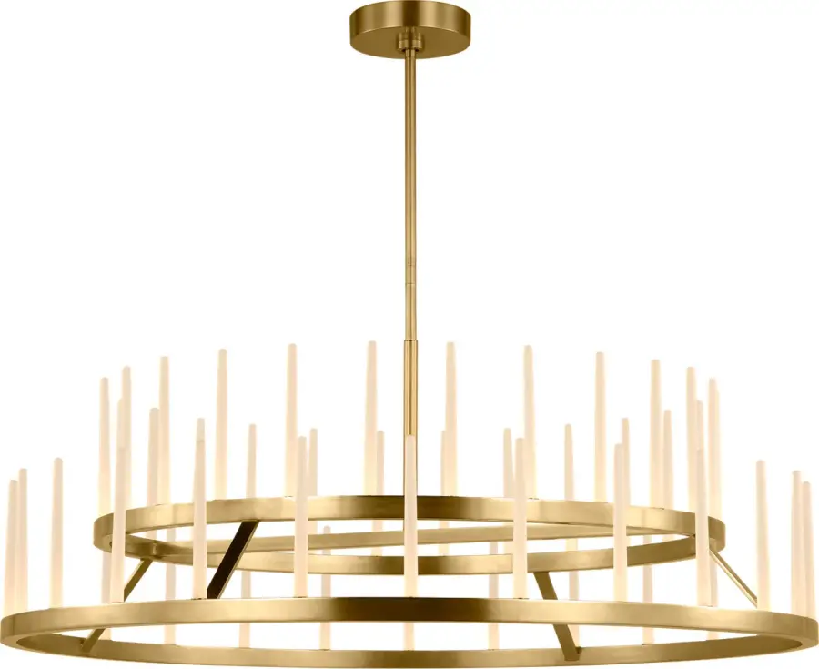 Sagrada 49" Two-Tier Chandelier in Hand-Rubbed Antique Brass - Image 1