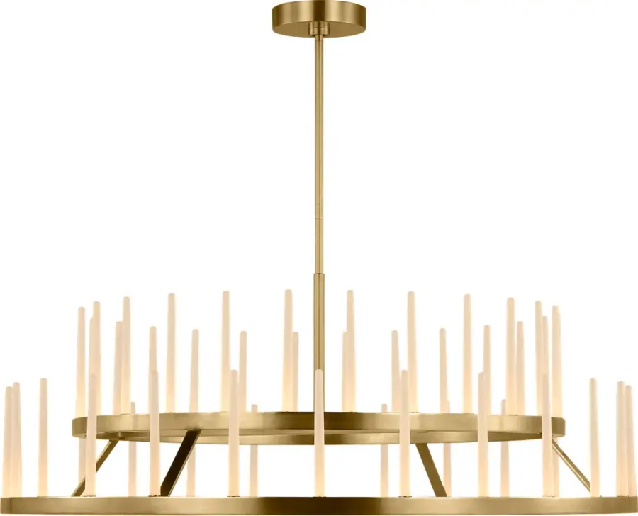 Sagrada 49" Two-Tier Chandelier in Hand-Rubbed Antique Brass - Image 4