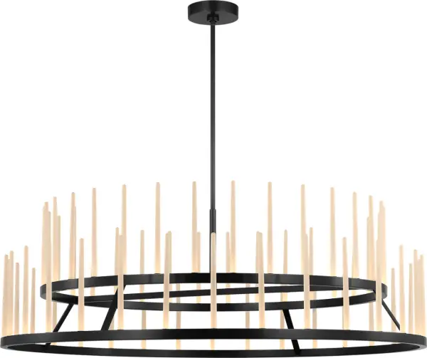 The Sagrada 60" Two-Tier Chandelier by Sean Lavin delivers architectural drama through precision-arranged etched crystal tapers. Its expansive 60-inch scale and disciplined design create an even, sophisticated glow perfect for grand interiors.