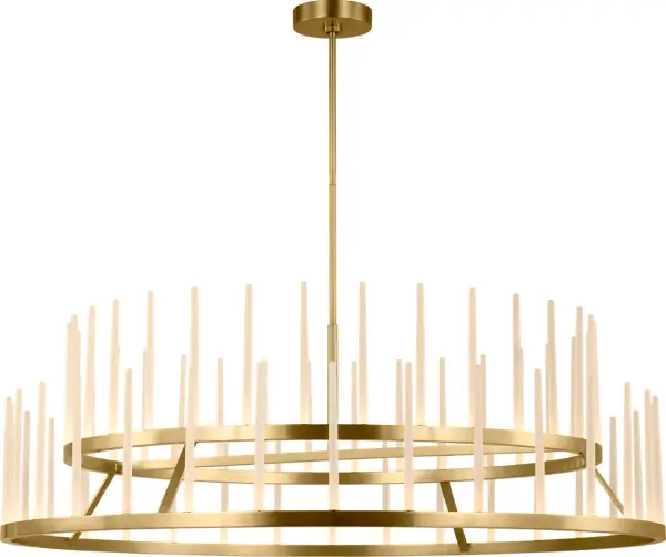 Sagrada 60" Two-Tier Chandelier in Hand-Rubbed Antique Brass - Image 1