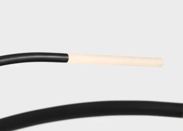 The Lajos 67" Chandelier by Sean Lavin combines disciplined minimalism with technical innovation. Elongated arms support etched crystal cylinders powered by fiber optics for even light diffusion. Its grand scale balances lightness with presence. - alternate view