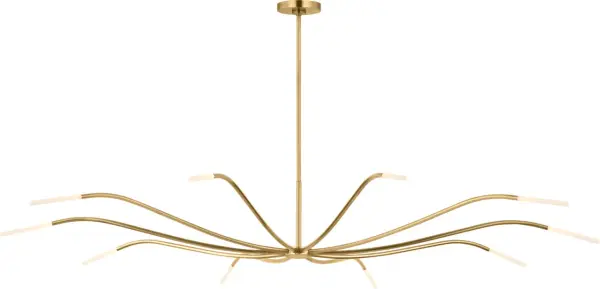 The Lajos 67" Chandelier by Sean Lavin redefines linear lighting with elongated proportions and fiber optic-powered crystal cylinders. Its expansive 67-inch scale commands attention while maintaining visual lightness through disciplined minimalism.