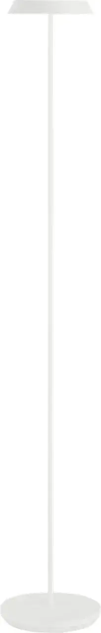 The Tepa Medium Floor Lamp combines portability with warm 2700K lighting and exceptional 90 CRI color rendering. Its rechargeable design and weather-resistant matte white finish make it ideal for flexible placement. - alternate view