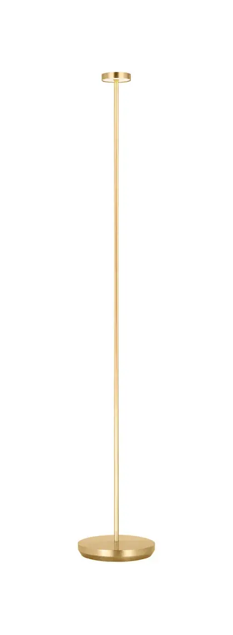 The Moneta Medium Floor Lamp combines sophisticated hand-rubbed antique brass finish with modern rechargeable convenience. Perfect for spaces requiring flexible, cordless lighting with warm 2700K illumination and exceptional 90 CRI color rendering. - alternate view