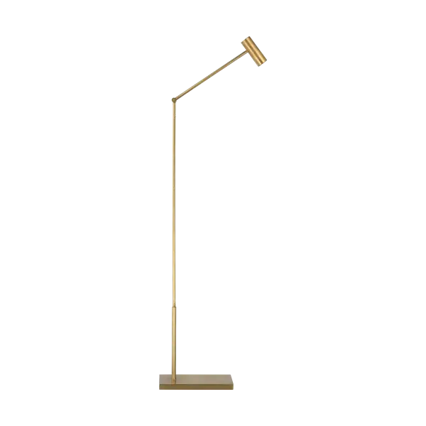 The Ponte Small Floor Lamp combines refined transitional styling with practical task lighting. Its hand-rubbed antique brass finish adds warmth and sophistication, while the 3000K LED provides excellent color rendering for reading and detail work.