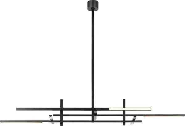 The Cityscape Stacked X-Large Linear Chandelier combines geometric sophistication with sparkling crystal elements. Its substantial size and warm 2700K LED lighting create dramatic impact over large dining tables or kitchen islands.