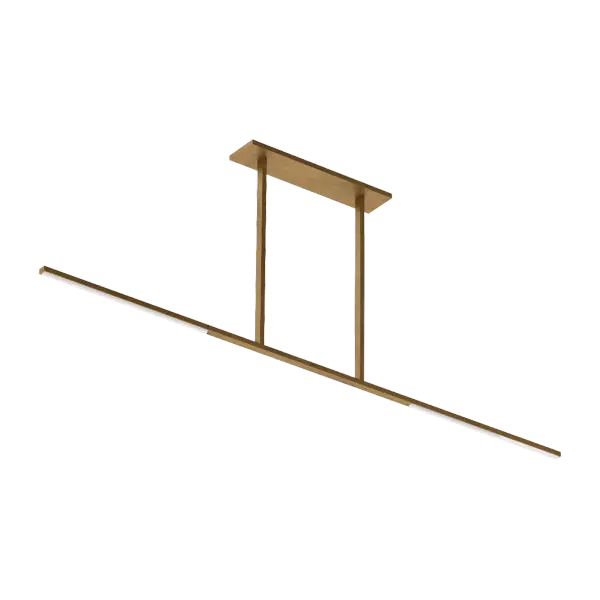 The Cityscape X-Large Linear Chandelier combines contemporary design with timeless crystal accents. Its hand-rubbed antique brass finish and clear crystal elements create sophisticated ambiance perfect for grand dining spaces and luxury interiors.