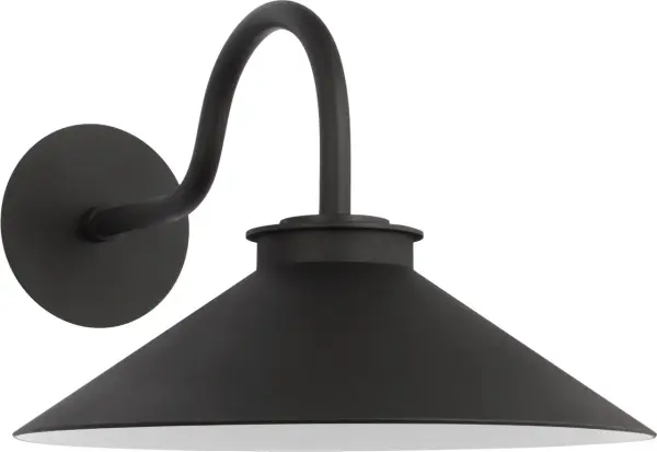 This large barn-style wall lantern combines rugged industrial design with modern refinement. The textured black exterior and white-painted interior create beautiful light diffusion, while wet-rated construction ensures reliable outdoor performance.