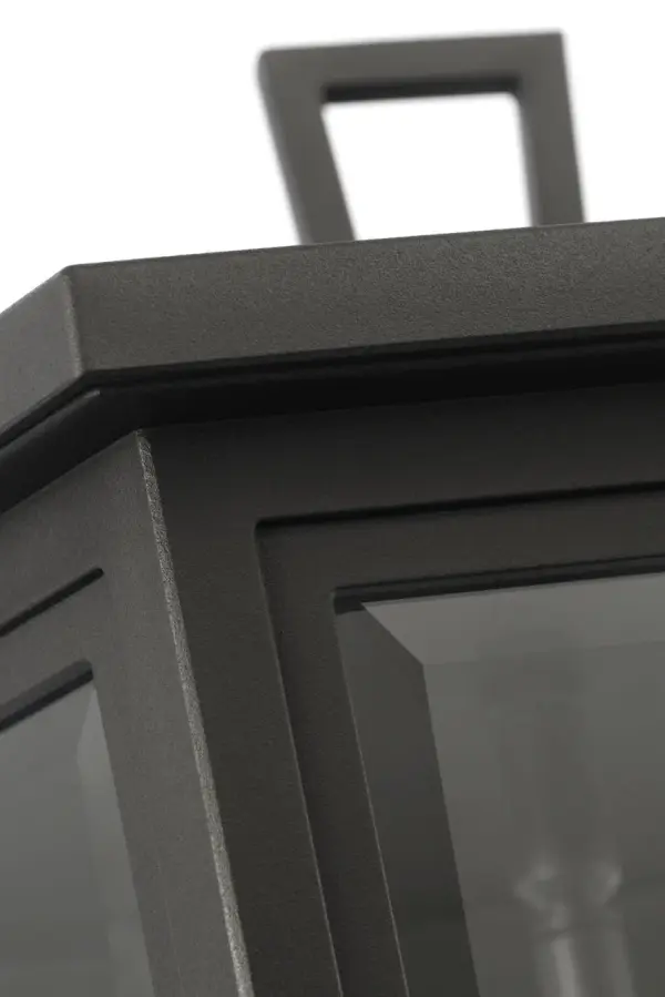 Witley Large Wall Lantern in Textured Black - Image 4