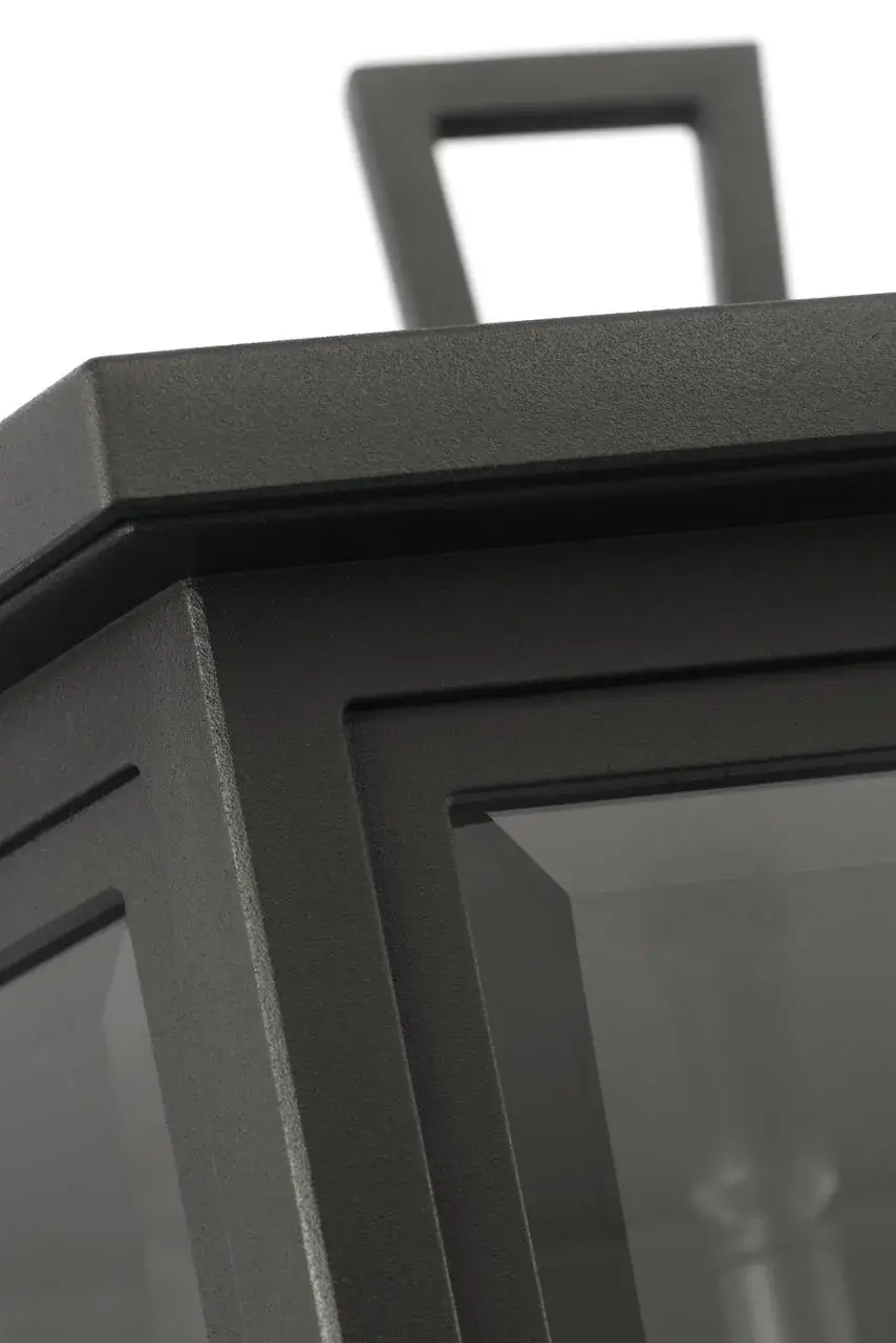Witley Large Wall Lantern in Textured Black - Image 4
