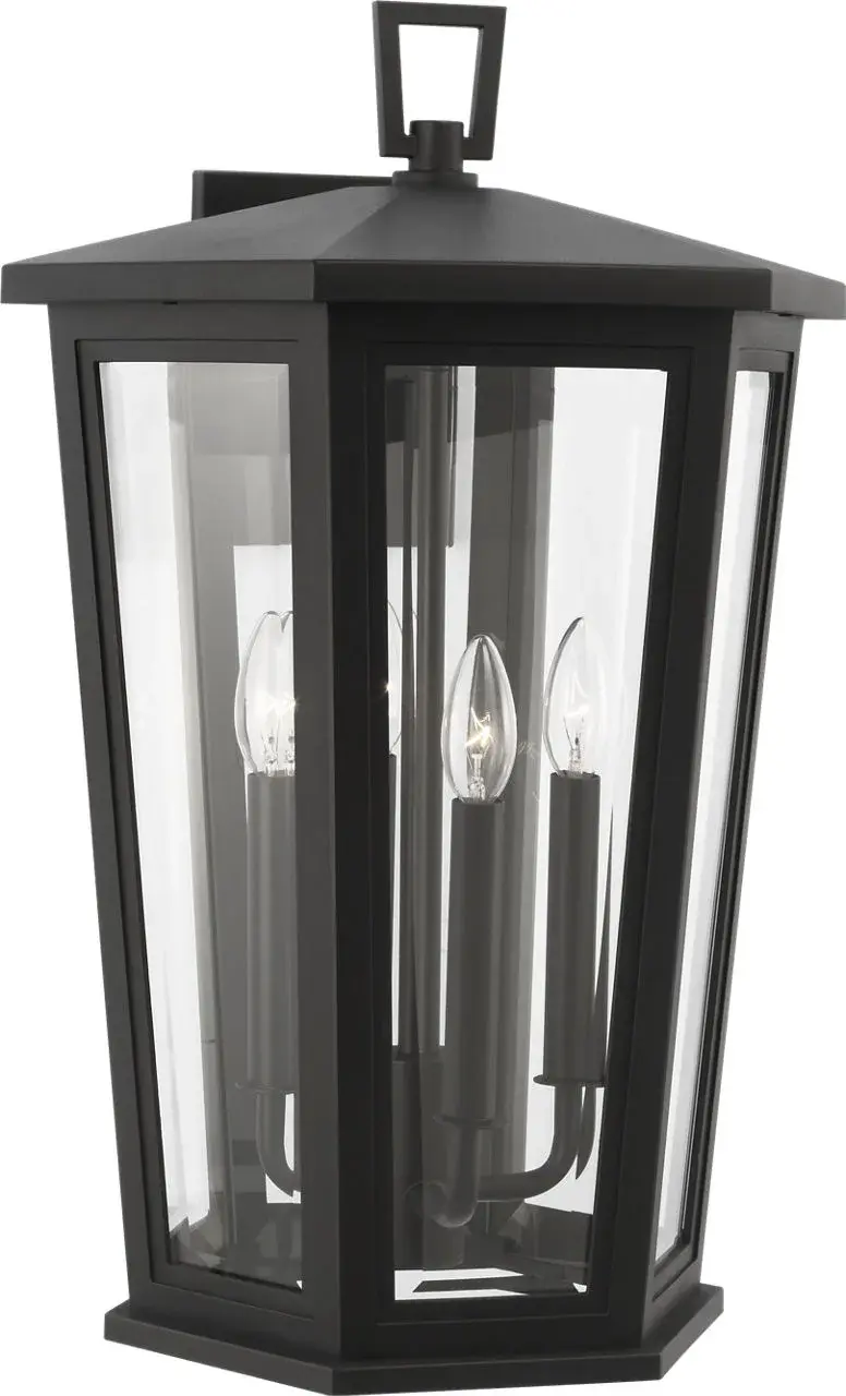 Witley Extra Large Outdoor Wall Lantern in Textured Black - Image 2