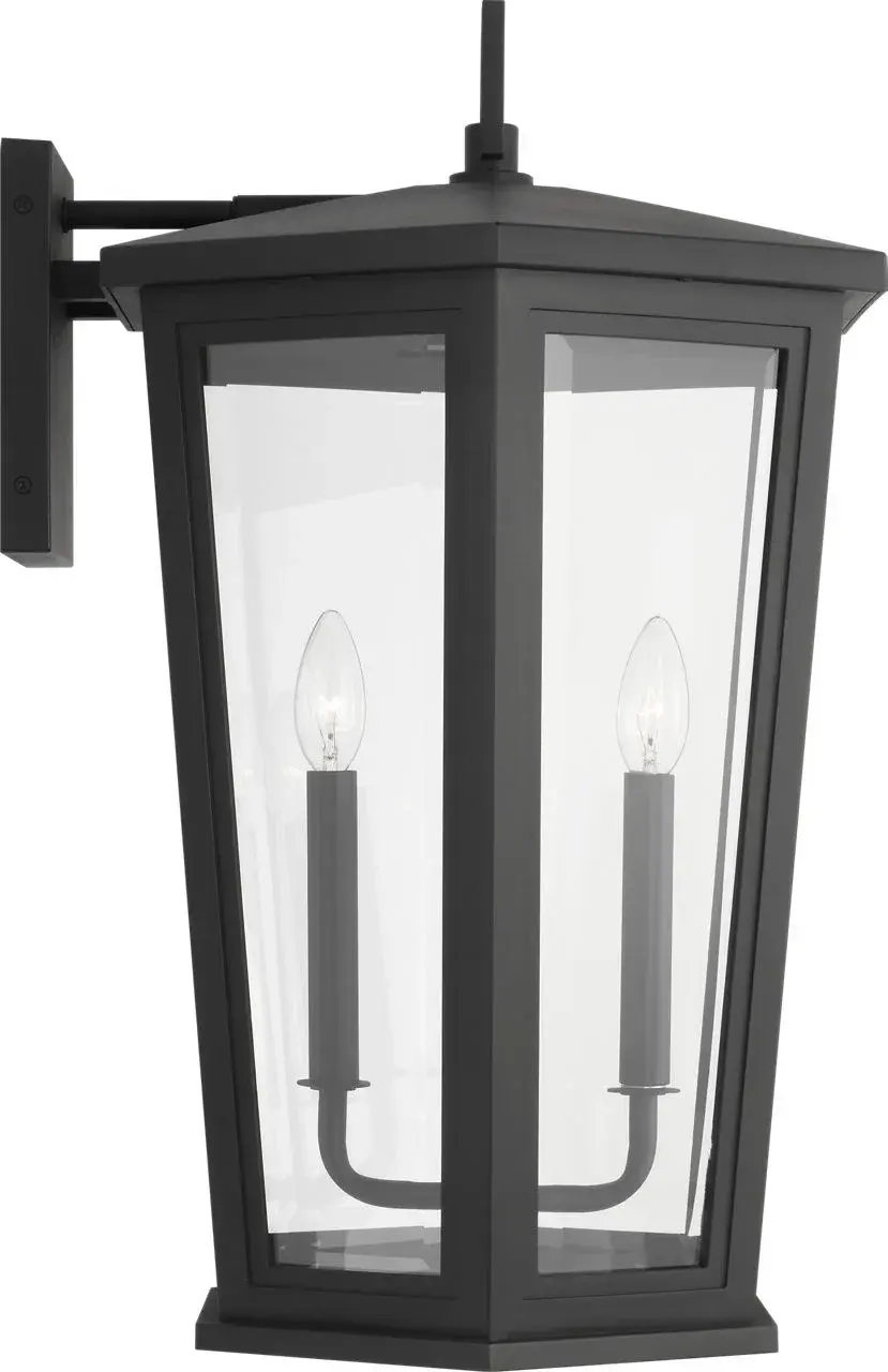 Witley Extra Large Outdoor Wall Lantern in Textured Black - Image 3