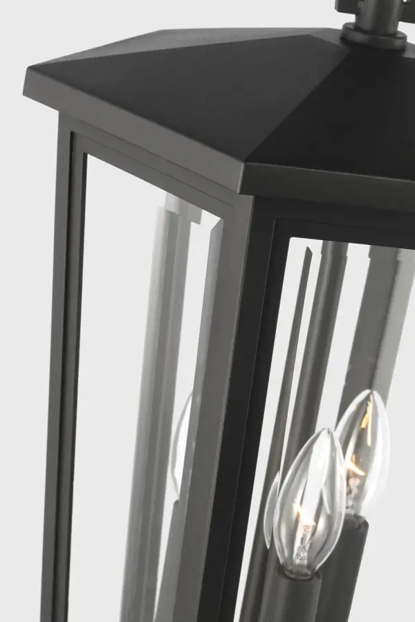 Witley Large Pendant Lantern in Textured Black - Image 4