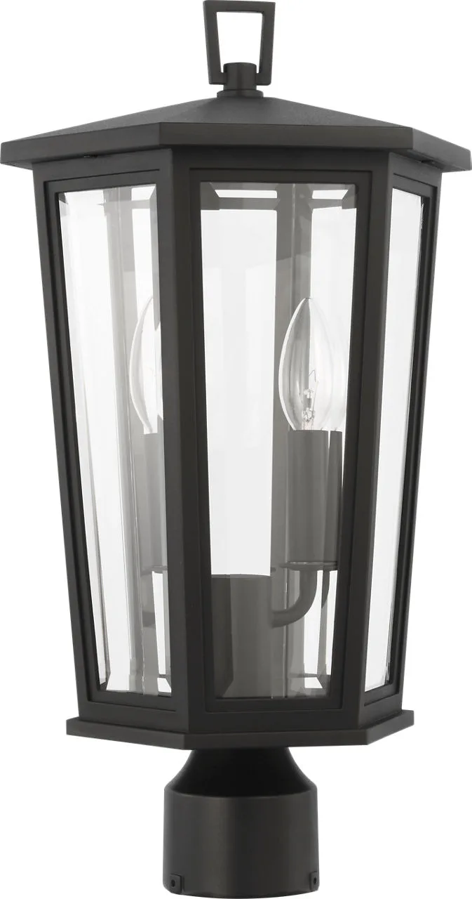 Witley Medium Post Lantern in Textured Black