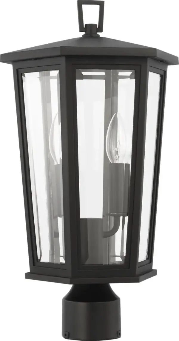 Witley Medium Post Lantern in Textured Black - Image 1