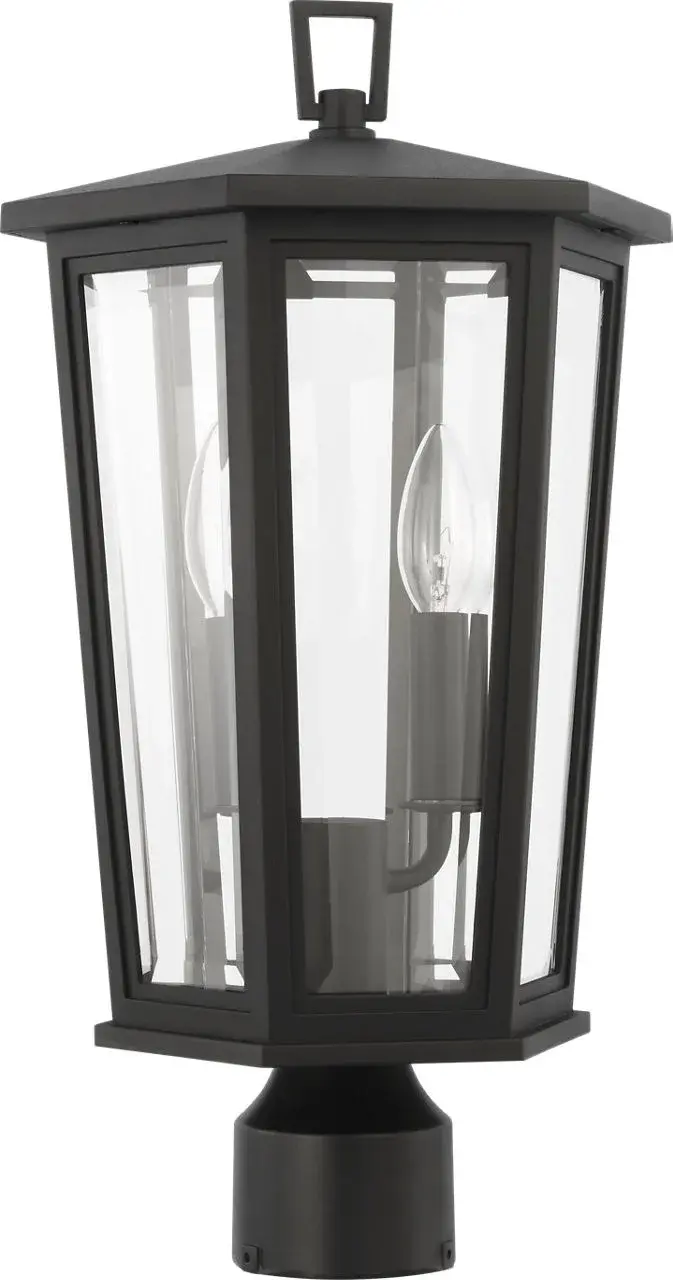 Witley Medium Post Lantern in Textured Black - Image 1
