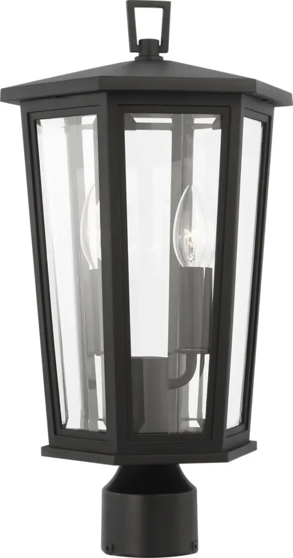 Witley Medium Post Lantern in Textured Black - Image 2