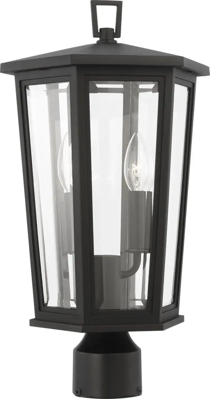 Witley Medium Post Lantern in Textured Black - Image 2