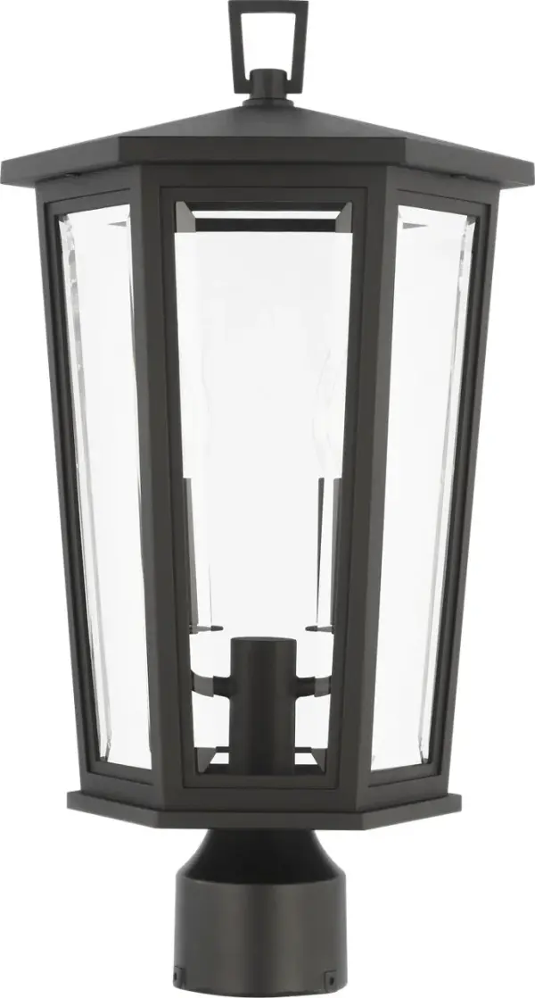 Witley Medium Post Lantern in Textured Black - Image 3