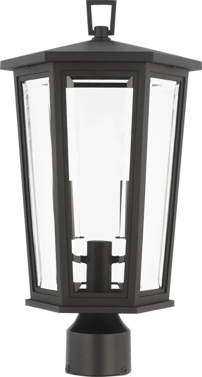 Witley Medium Post Lantern in Textured Black - Image 3