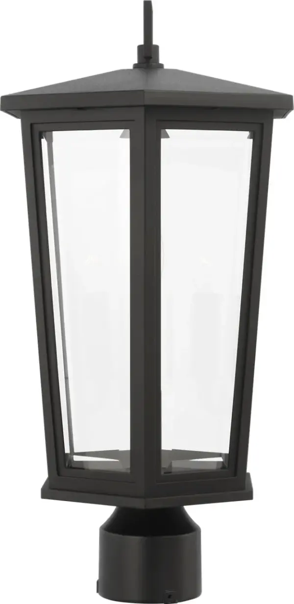 Witley Medium Post Lantern in Textured Black - Image 4