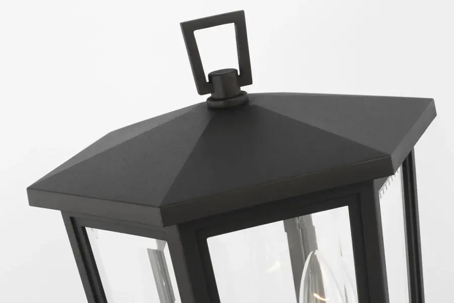 Witley Medium Post Lantern in Textured Black - Image 6