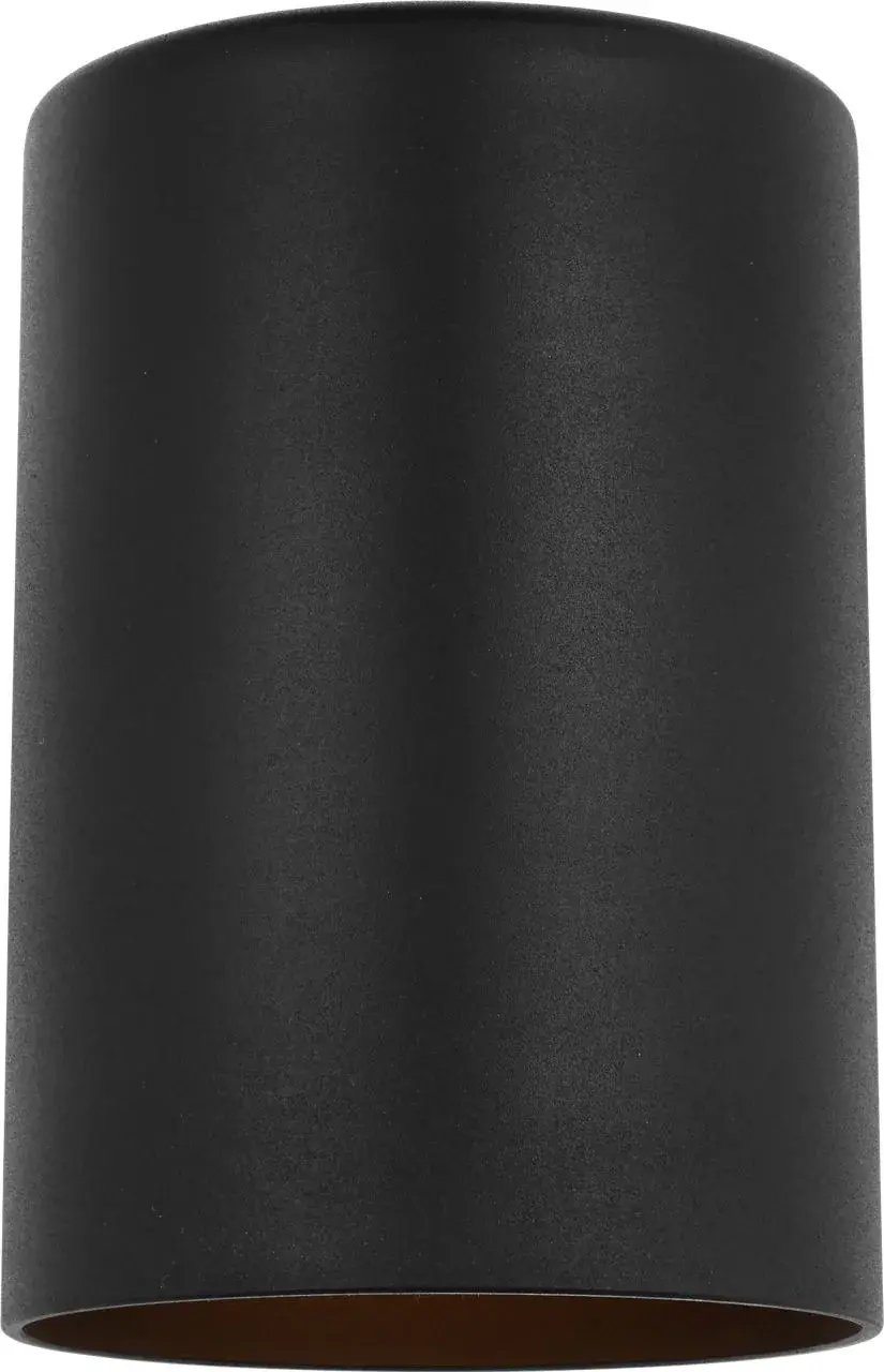 Outdoor Cylinder Small One Light Wall Lantern in Textured Black - Image 1