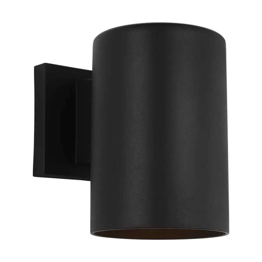 Outdoor Cylinder Small One Light Wall Lantern in Textured Black - Image 3