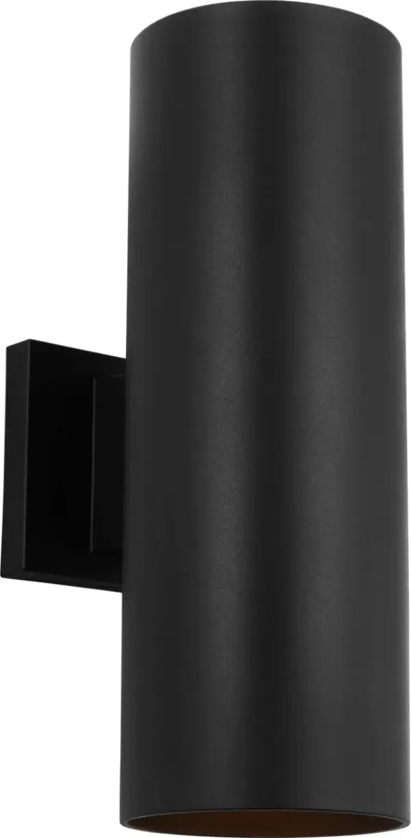 The Outdoor Cylinders wall lantern combines ultra-durable StoneStrong construction with sleek modern design. Its two-light configuration provides precise up and down lighting, perfect for contemporary outdoor spaces.
