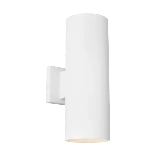 The Outdoor Cylinder wall lantern combines ultra-durable StoneStrong construction with sleek modern design. Its two-light configuration provides precise up-and-down directional lighting, perfect for contemporary outdoor spaces.