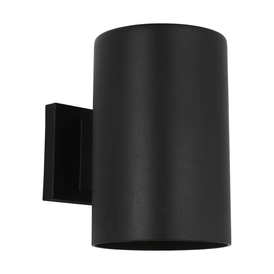 Outdoor Cylinders Medium One Light Wall Lantern in Textured Black - Image 2